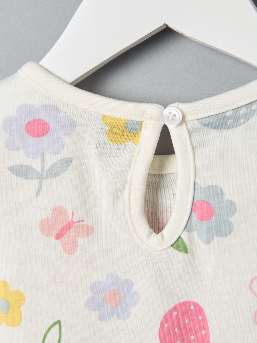Floral Print Cotton T-Shirt