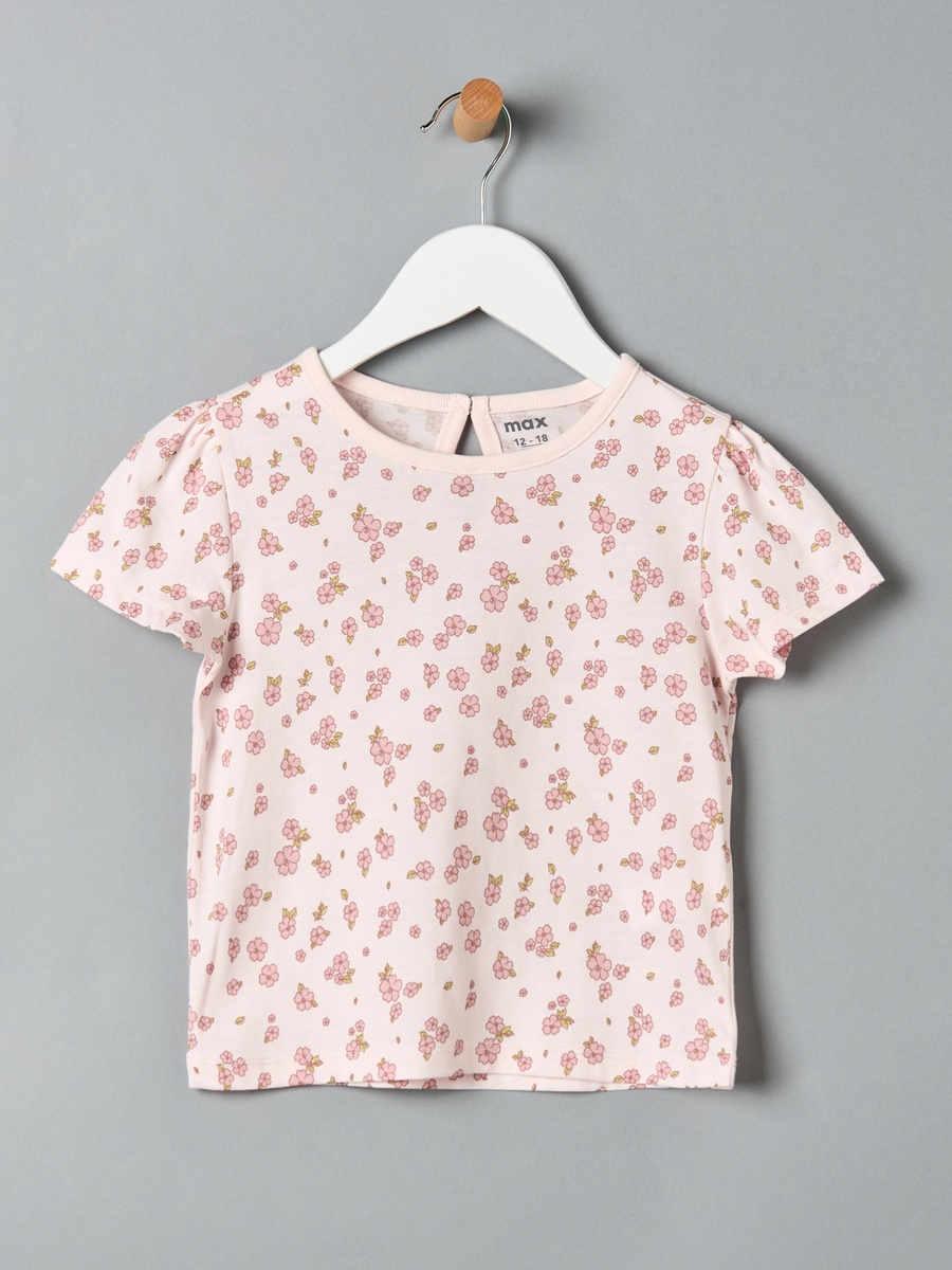 All-Over Floral Print Cotton T-Shirt