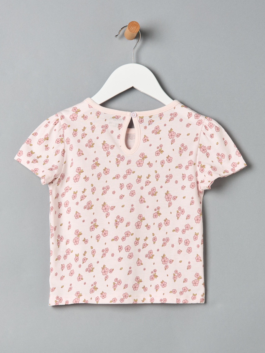 All-Over Floral Print Cotton T-Shirt