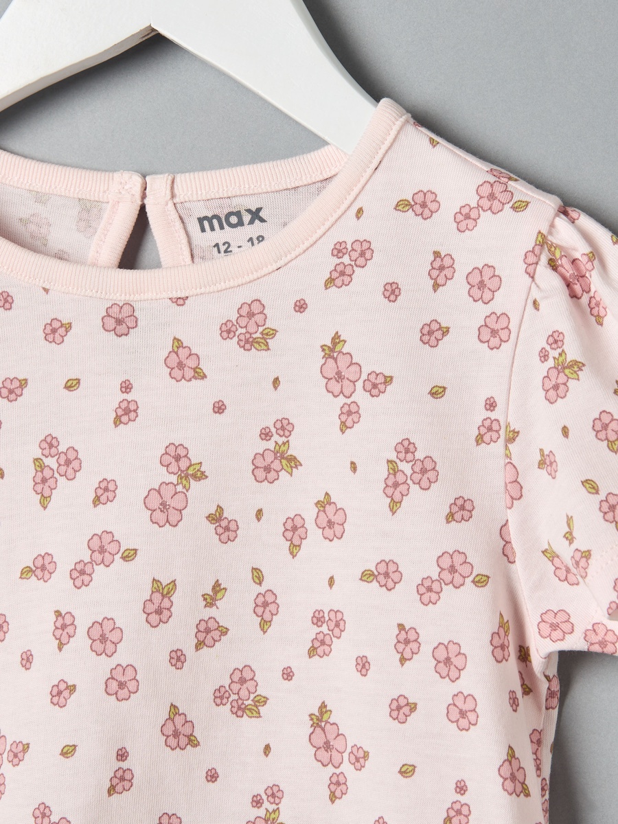 All-Over Floral Print Cotton T-Shirt