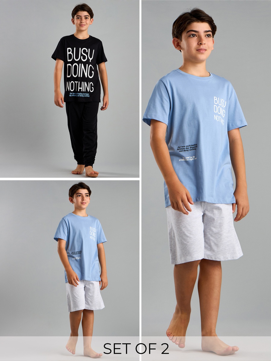 Pack of 2 - Printed Cotton T-Shirts and Pyjamas