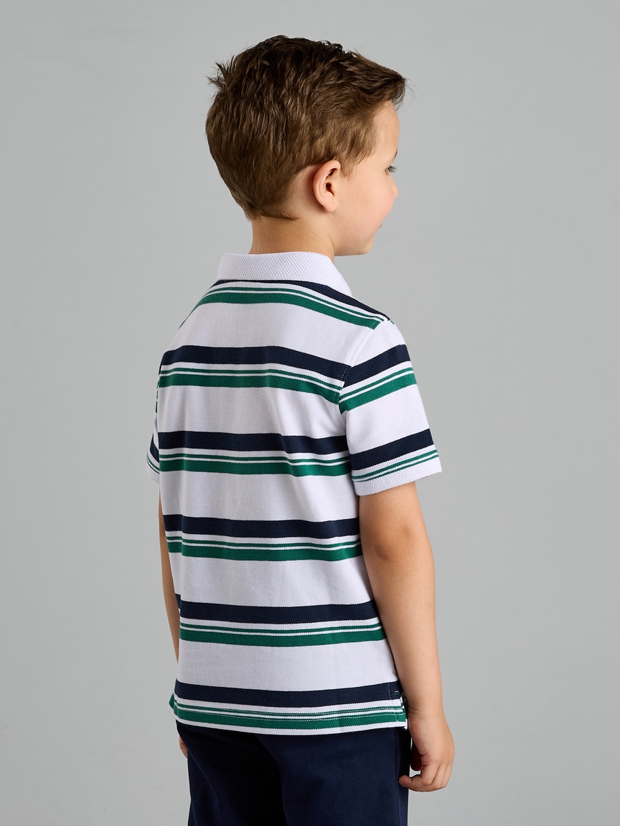 Striped Cotton Polo T-Shirt
