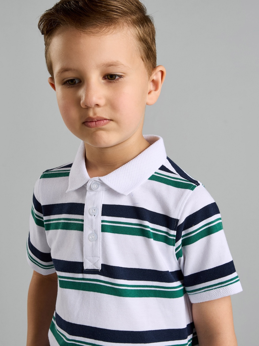 Striped Cotton Polo T-Shirt