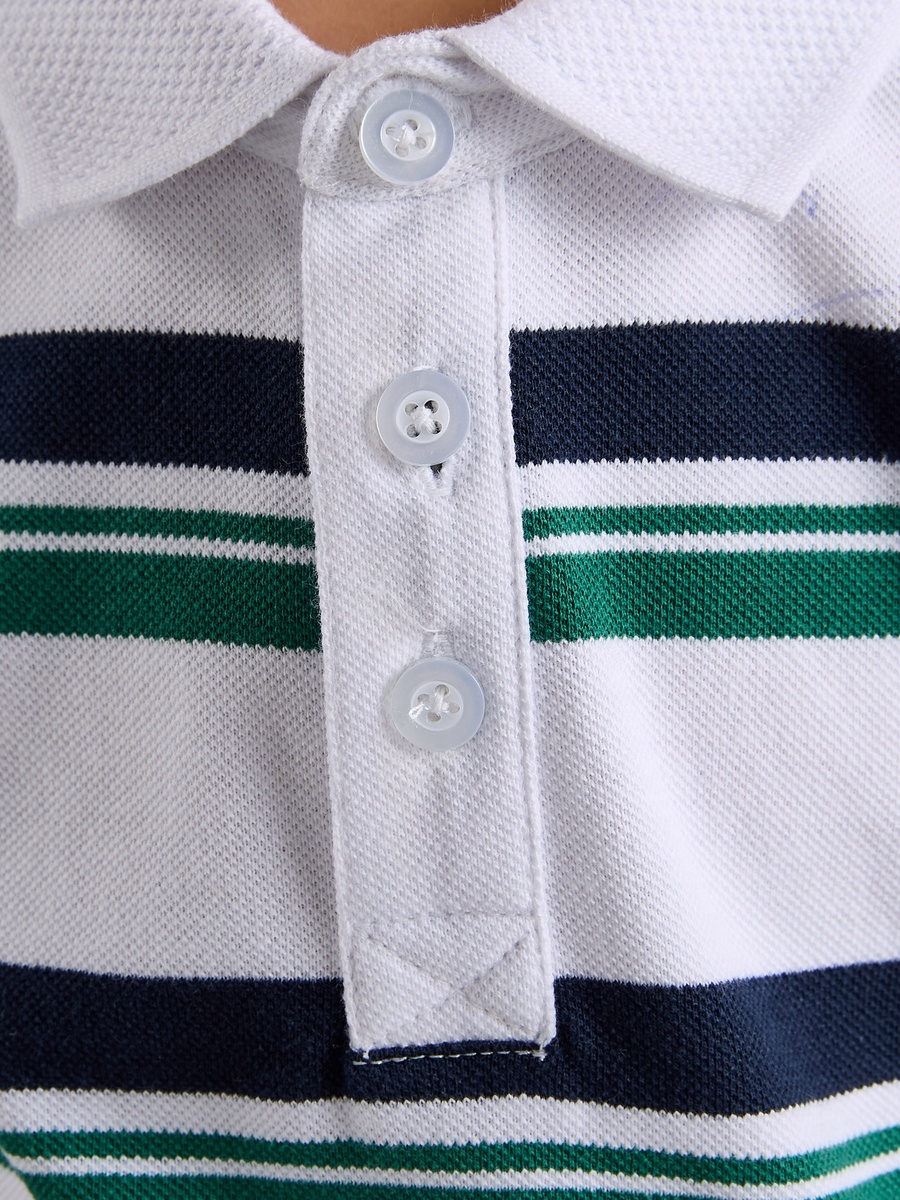 Striped Cotton Polo T-Shirt