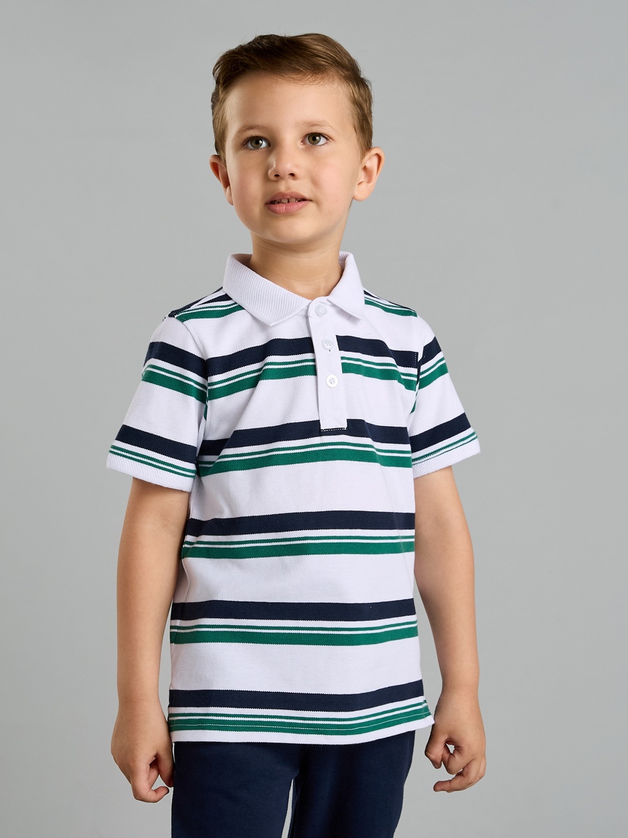 Striped Cotton Polo T-Shirt