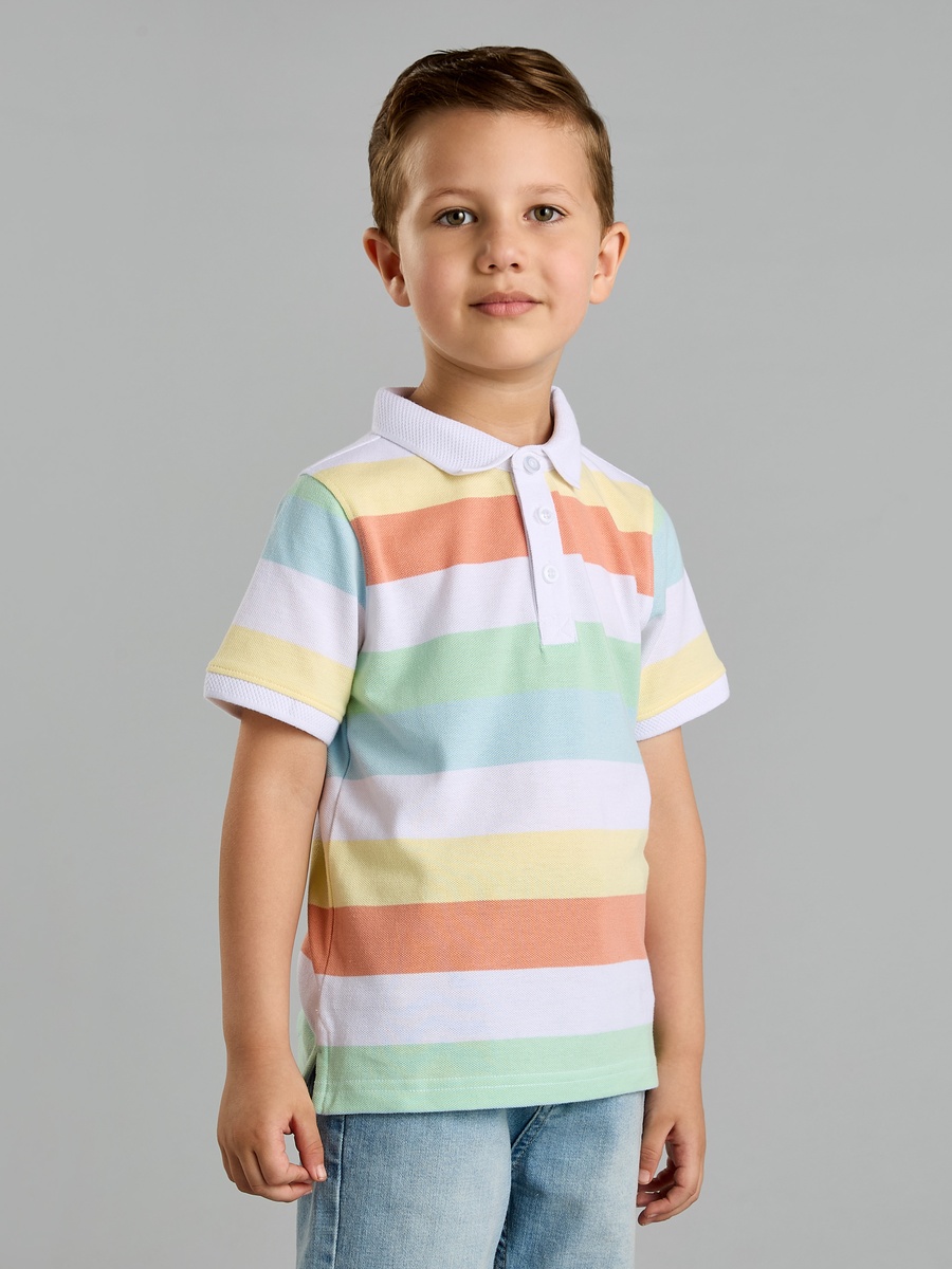 Striped Cotton Polo T-Shirt