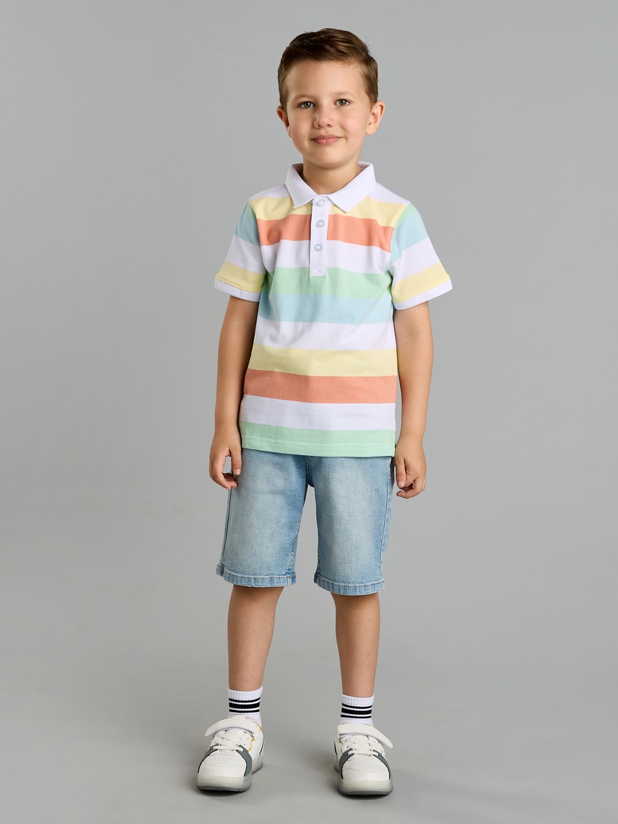Striped Cotton Polo T-Shirt
