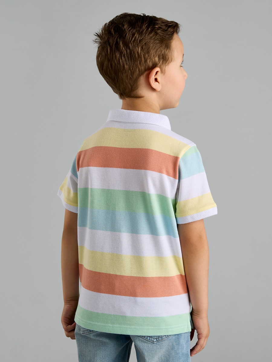 Striped Cotton Polo T-Shirt