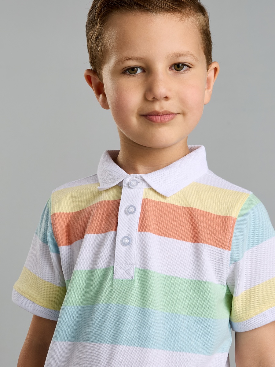 Striped Cotton Polo T-Shirt