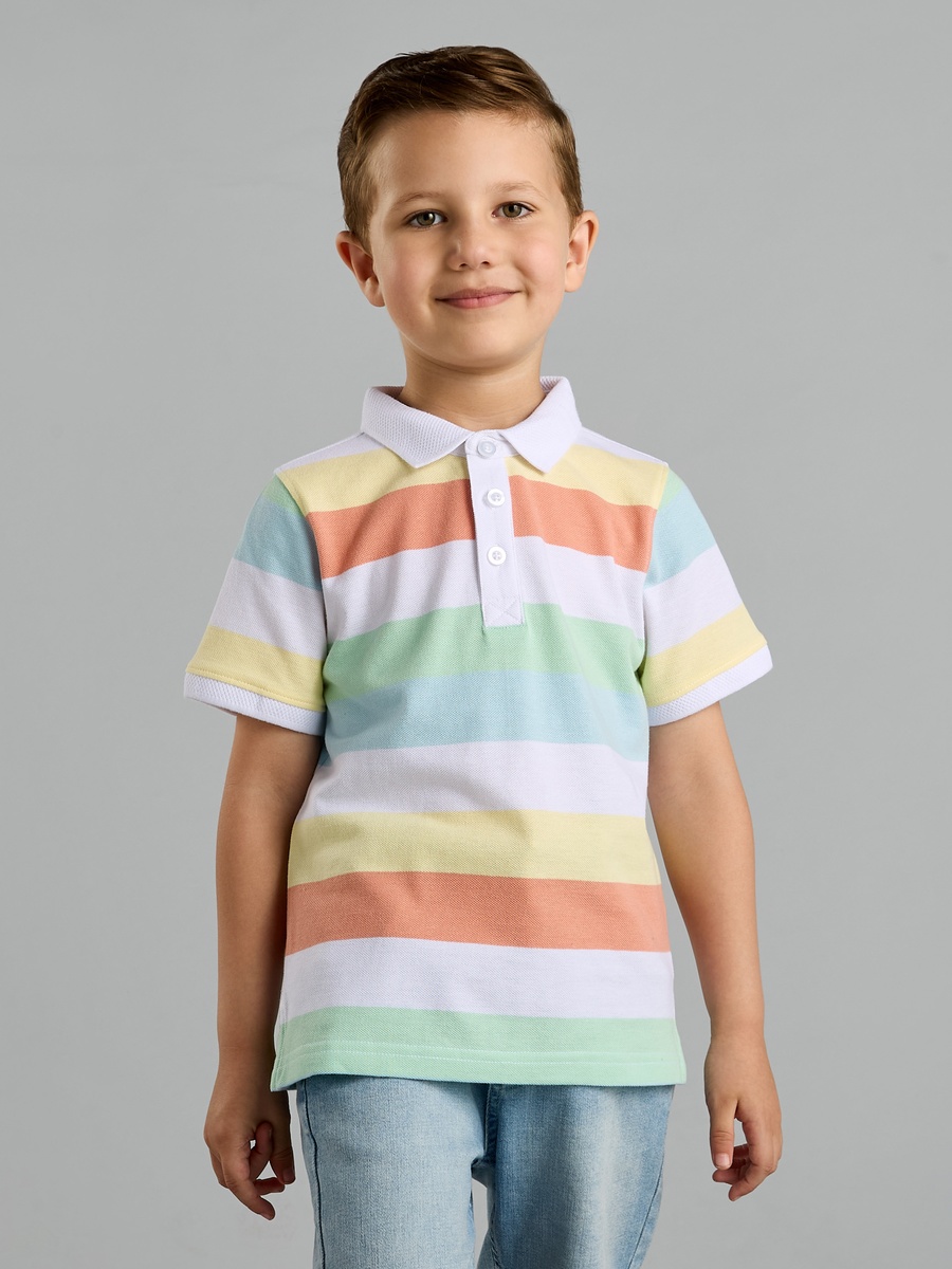 Striped Cotton Polo T-Shirt