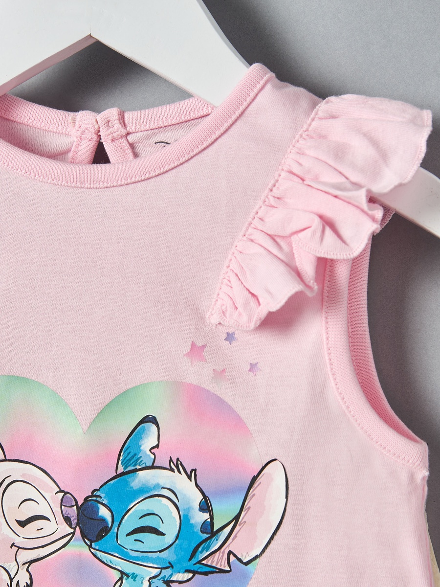 Angel and Stitch Print Shorts Set