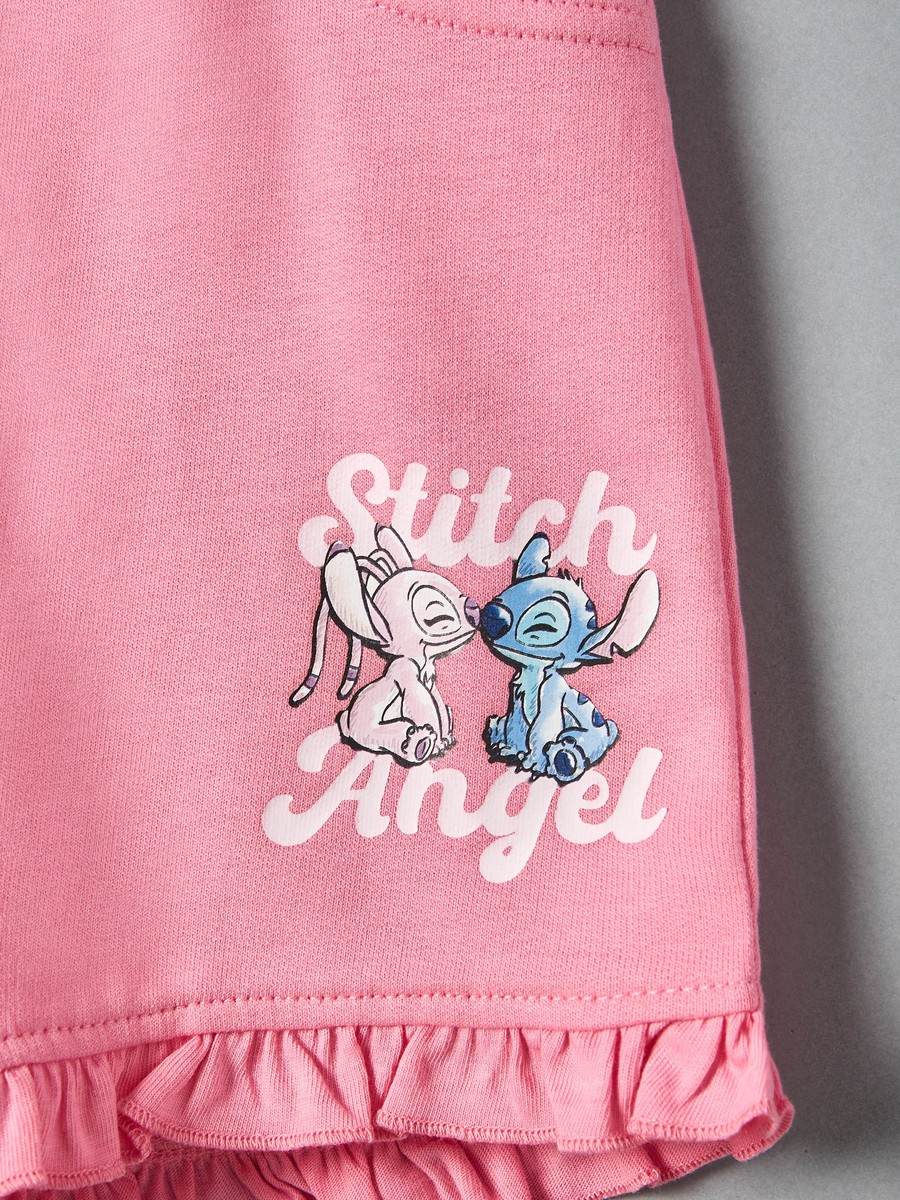 Angel and Stitch Print Shorts Set