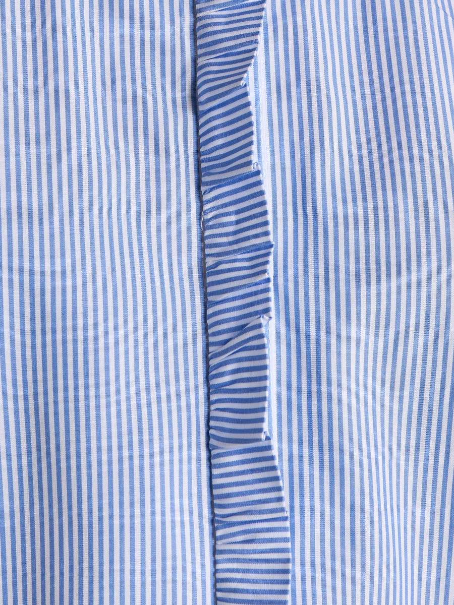 Striped Ruffle Collar Shirt