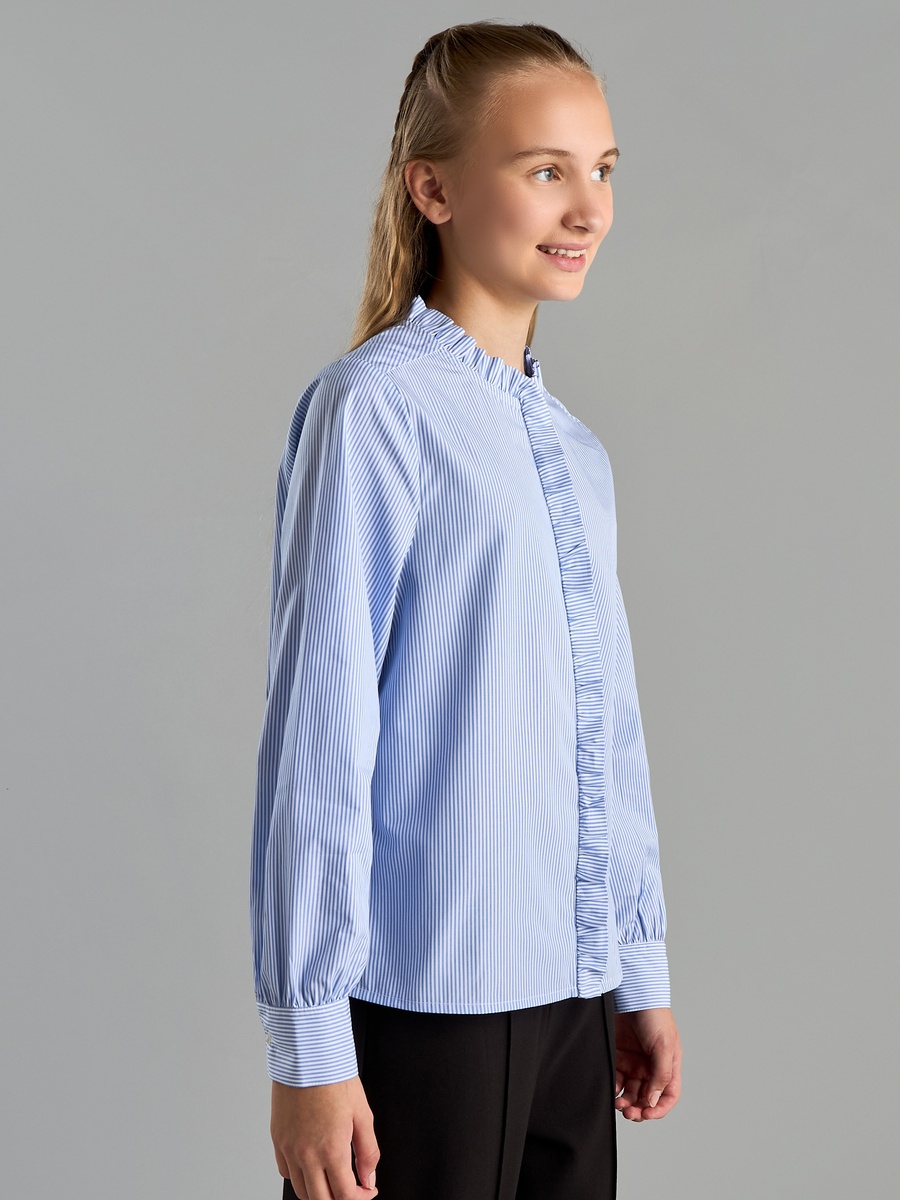 Striped Ruffle Collar Shirt
