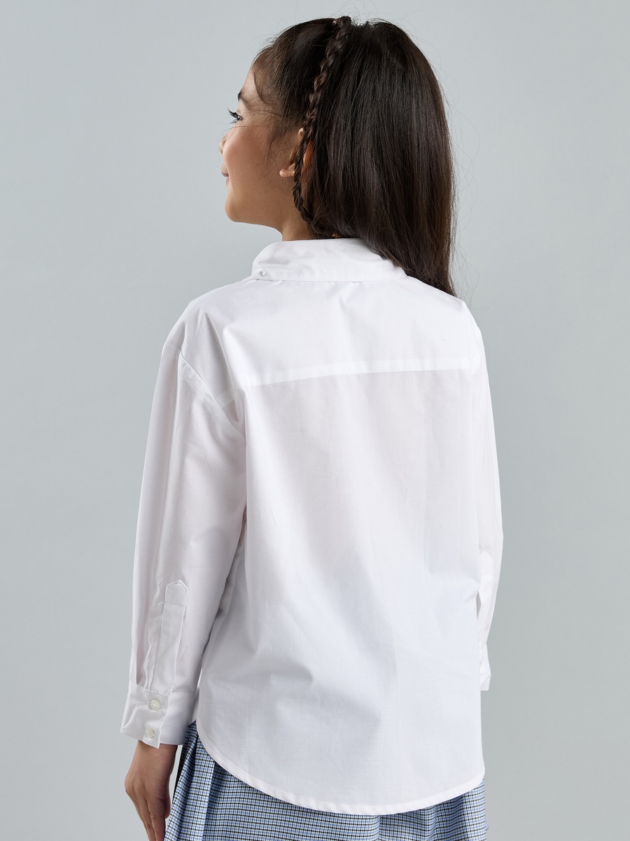Plain Cotton Shirt with Long Sleeves