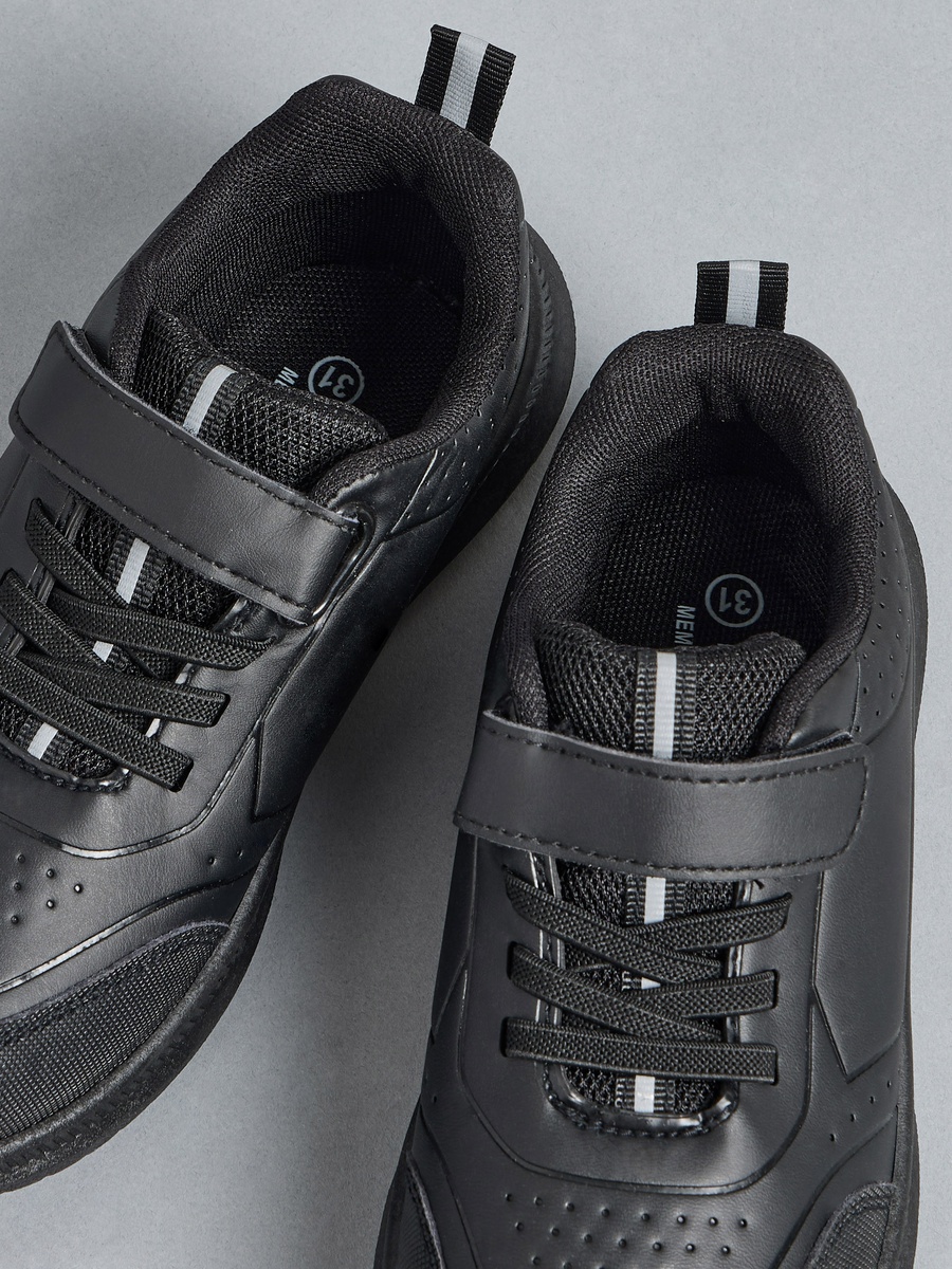 Textured School Shoes with Hook and Loop Closure For Default Category ...