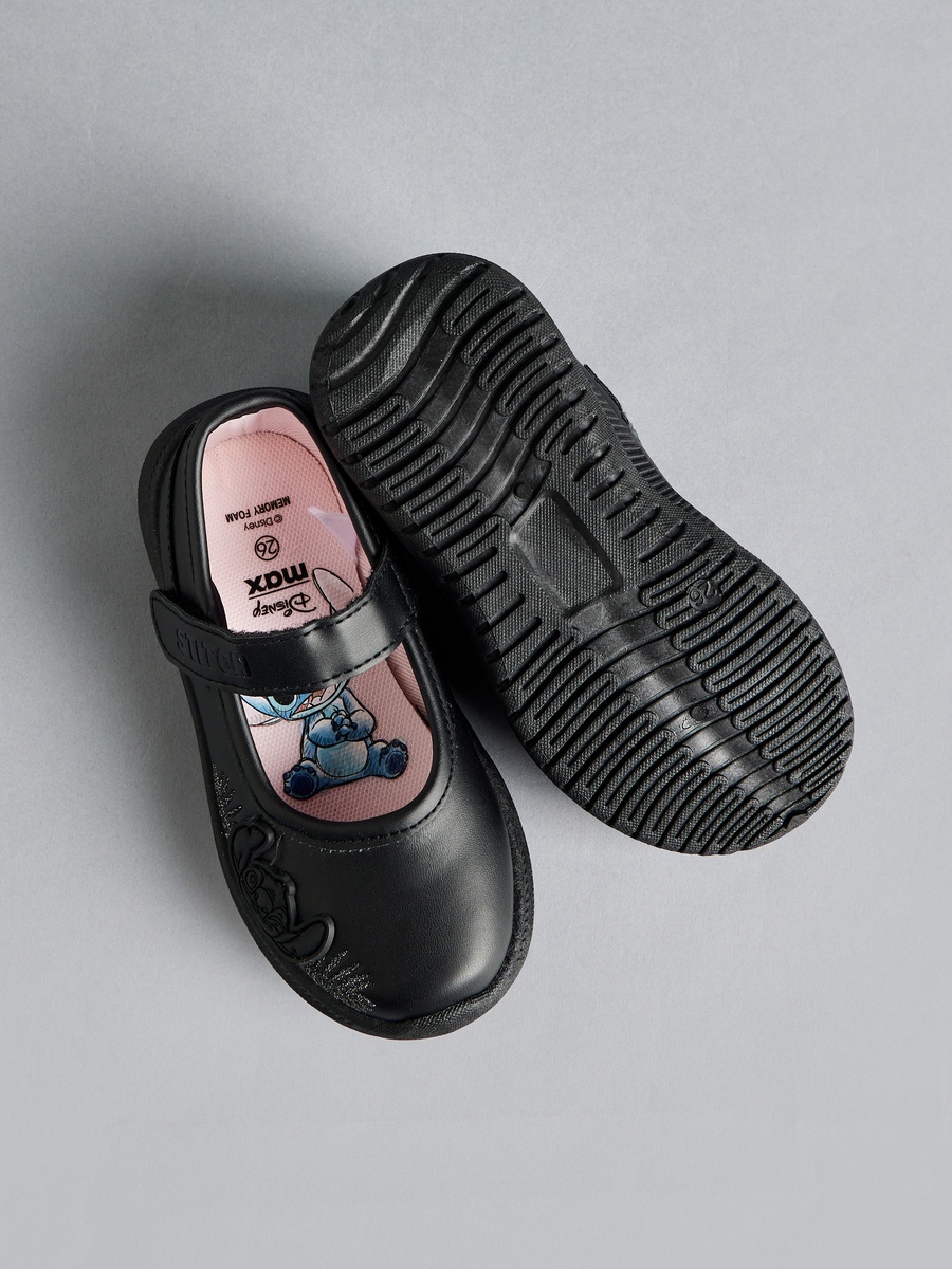 Stitch Applique School Shoes with Hook and Loop Closure