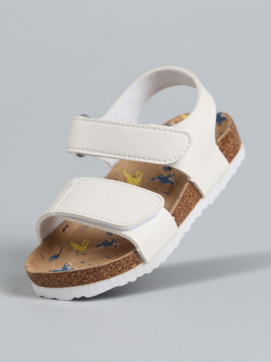 Plain Sandals with Hook and Loop Closure