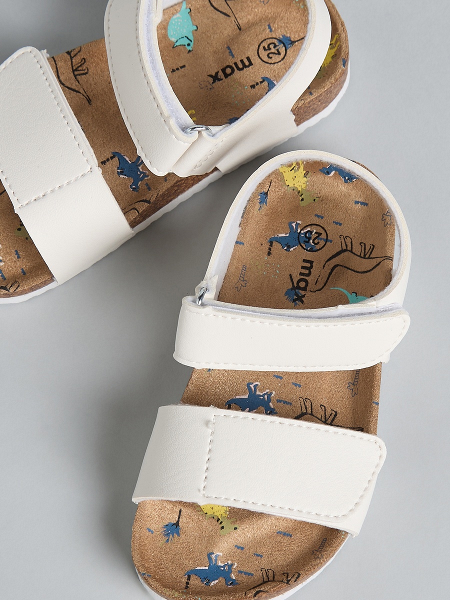 Plain Sandals with Hook and Loop Closure