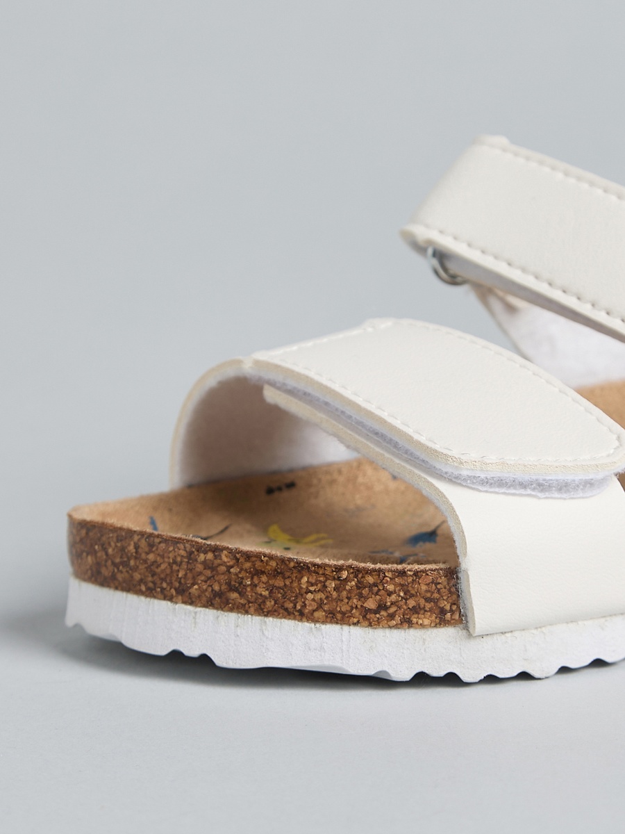 Plain Sandals with Hook and Loop Closure