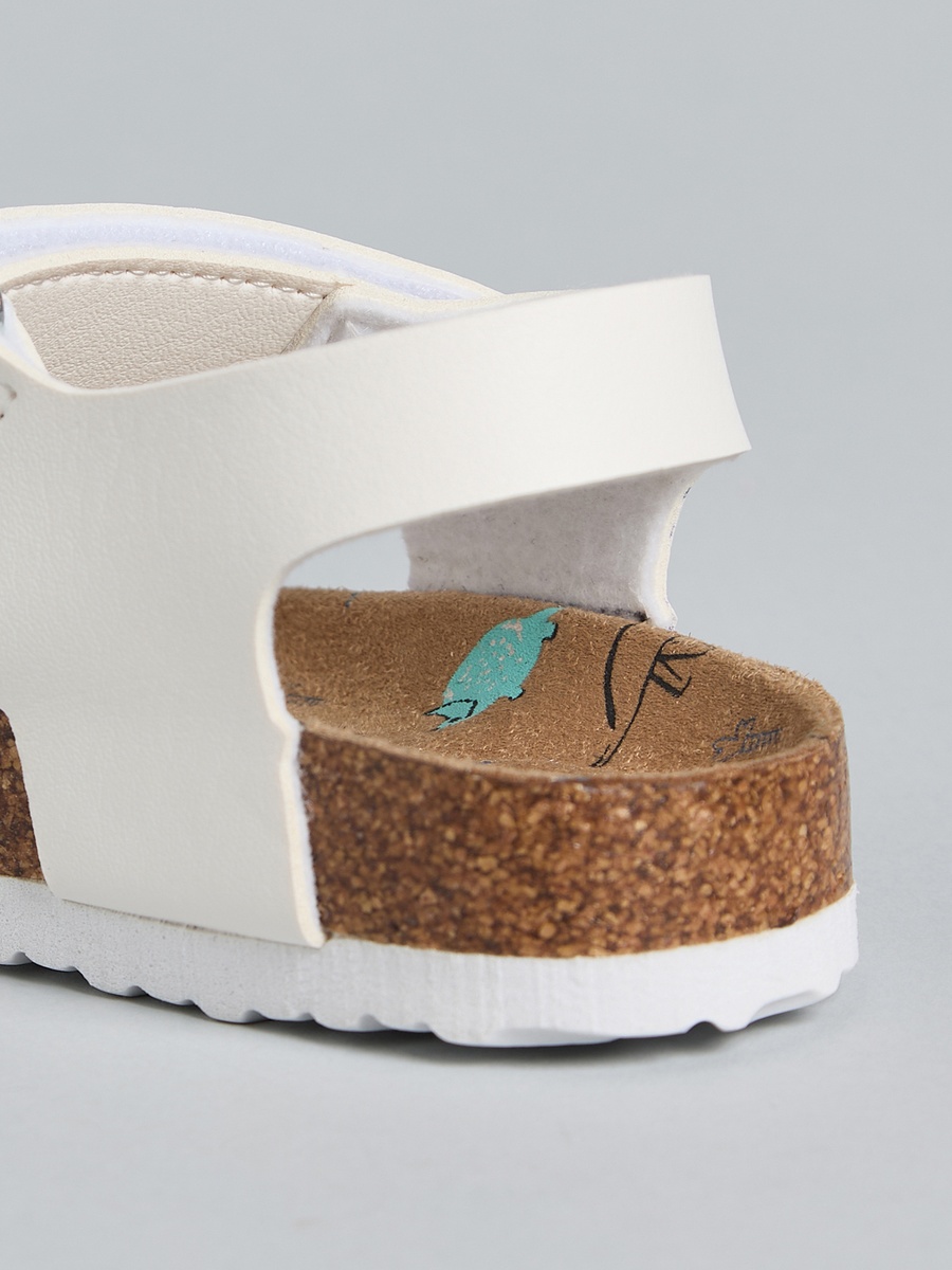 Plain Sandals with Hook and Loop Closure