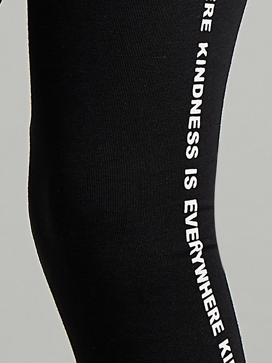 Slogan Side Stripe Leggings