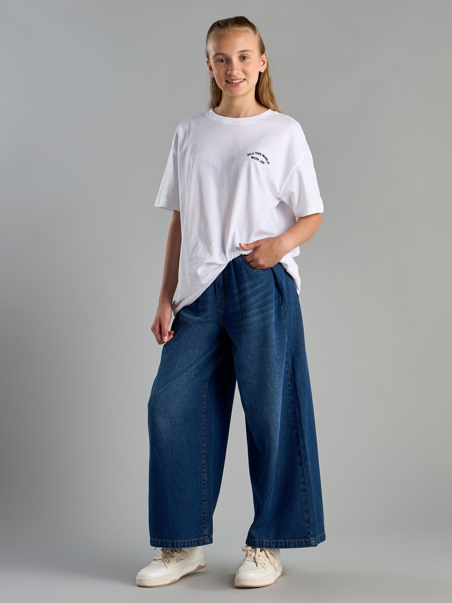 Overlapped Wide Leg Jeans