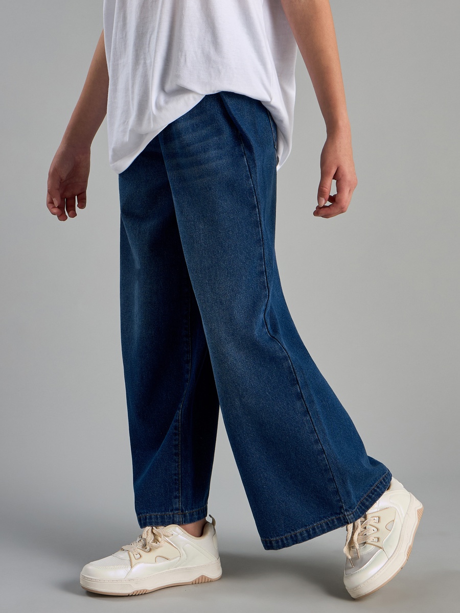 Overlapped Wide Leg Jeans