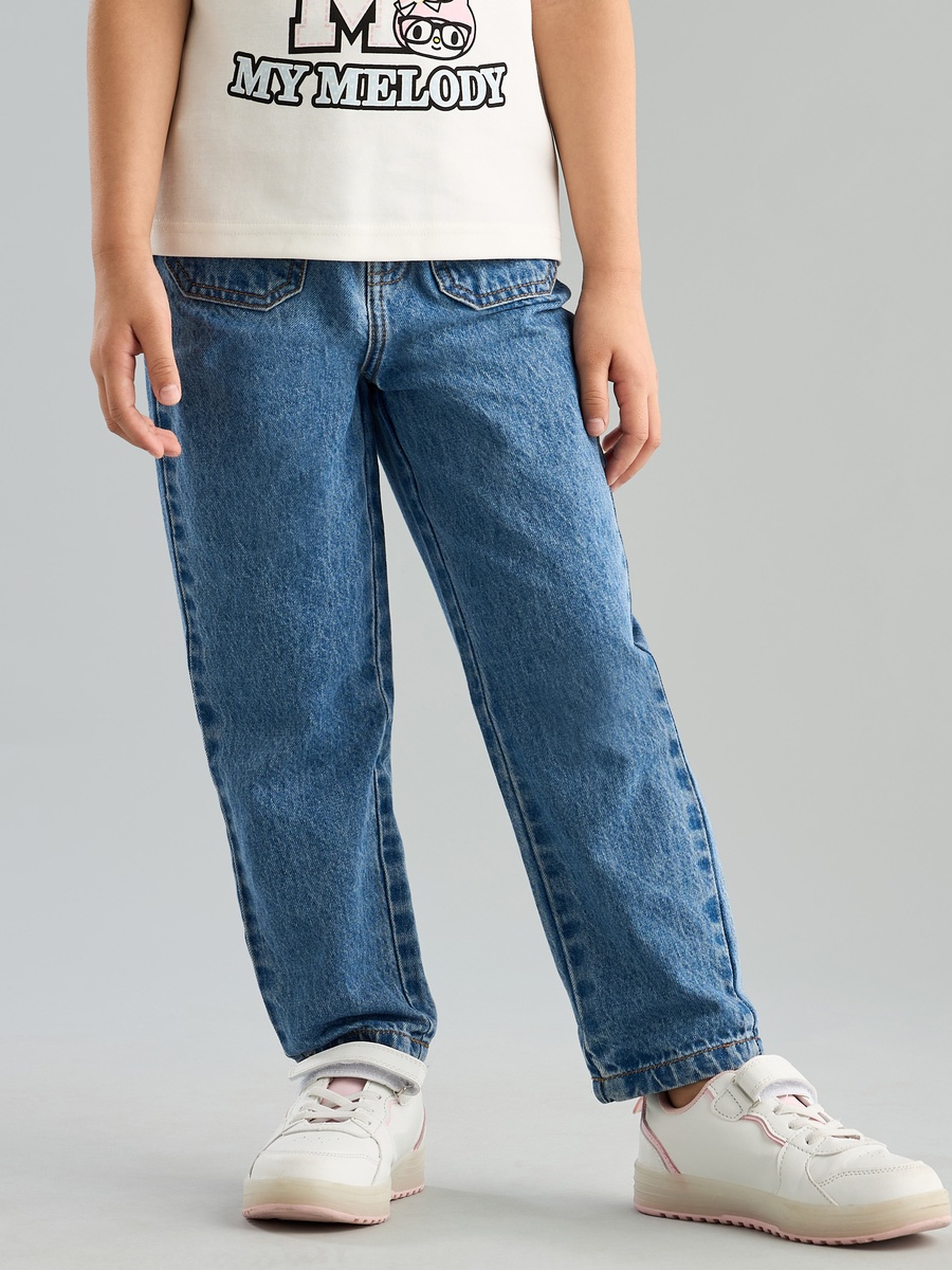 Plain Paperbag Waist Jeans