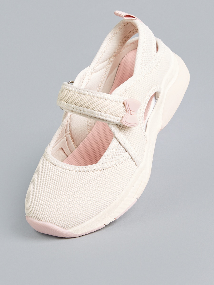 Bow Detail Shoes with Hook and Loop Closure