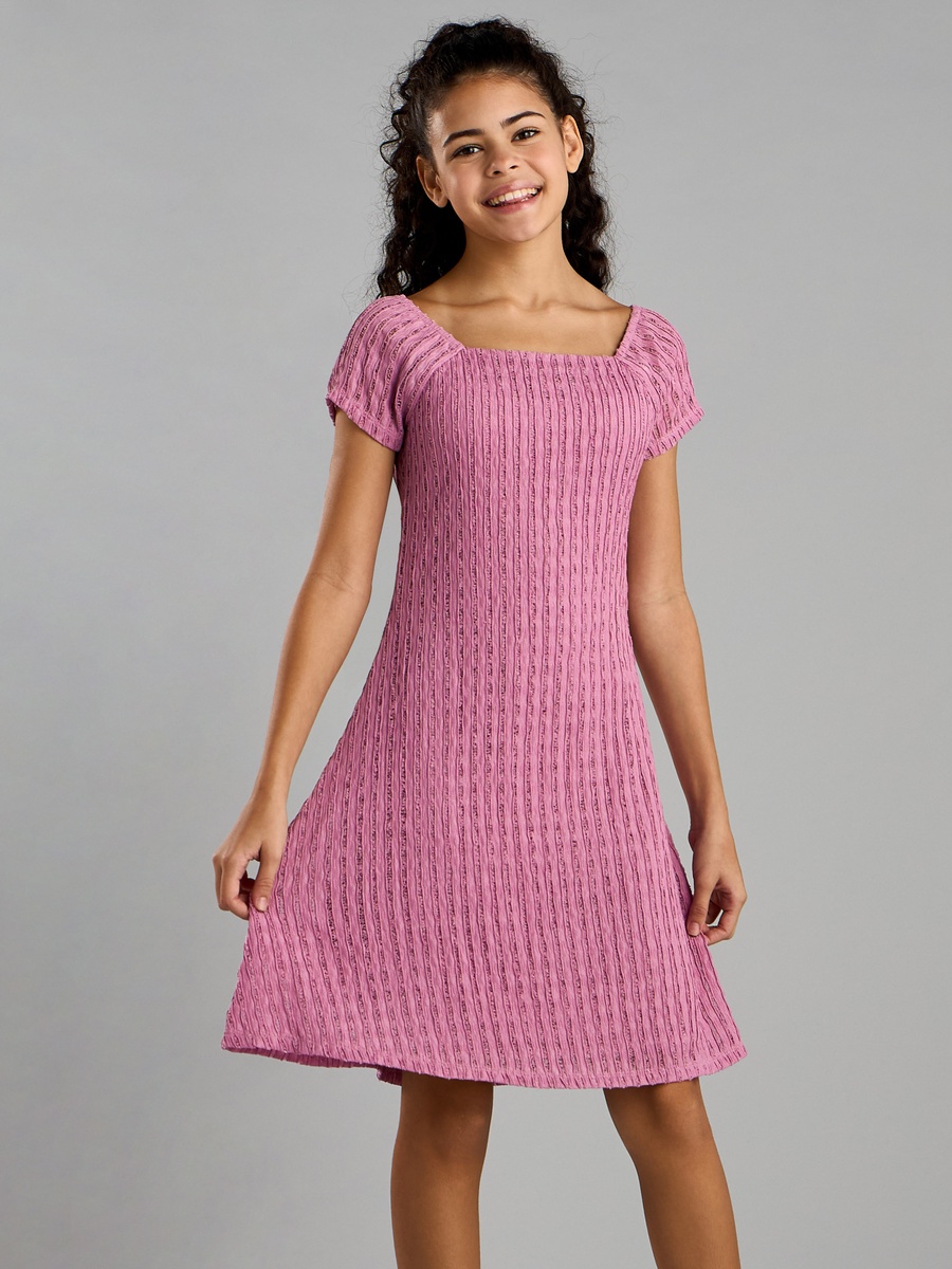 Textured Square Neck Dress