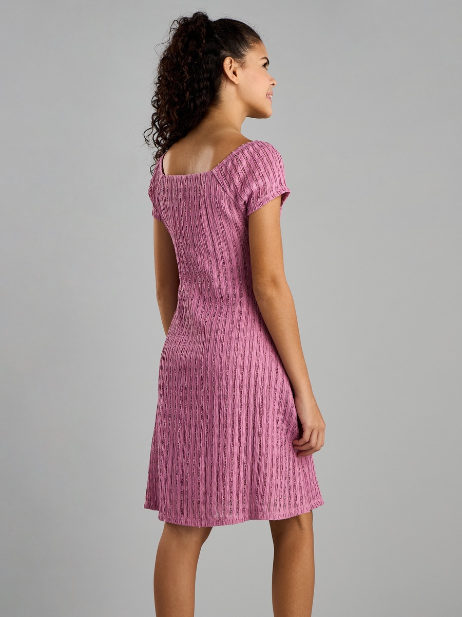 Textured Square Neck Dress