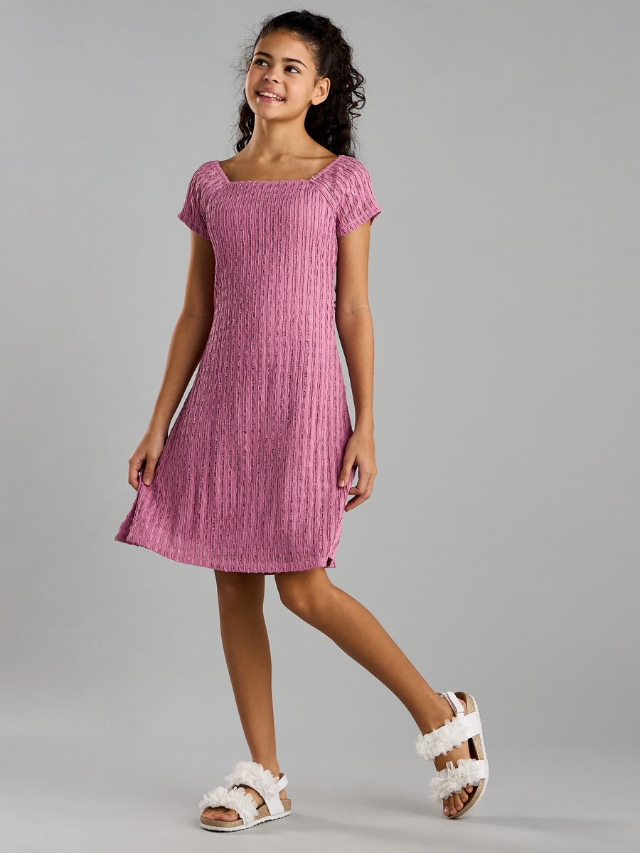 Textured Square Neck Dress