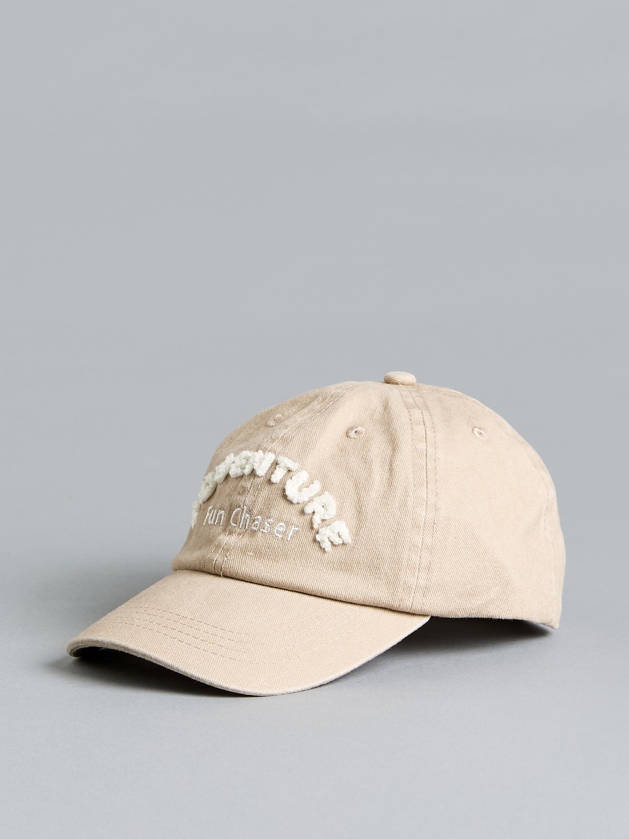 Embroidered Cap with Hook and Loop Strap Closure
