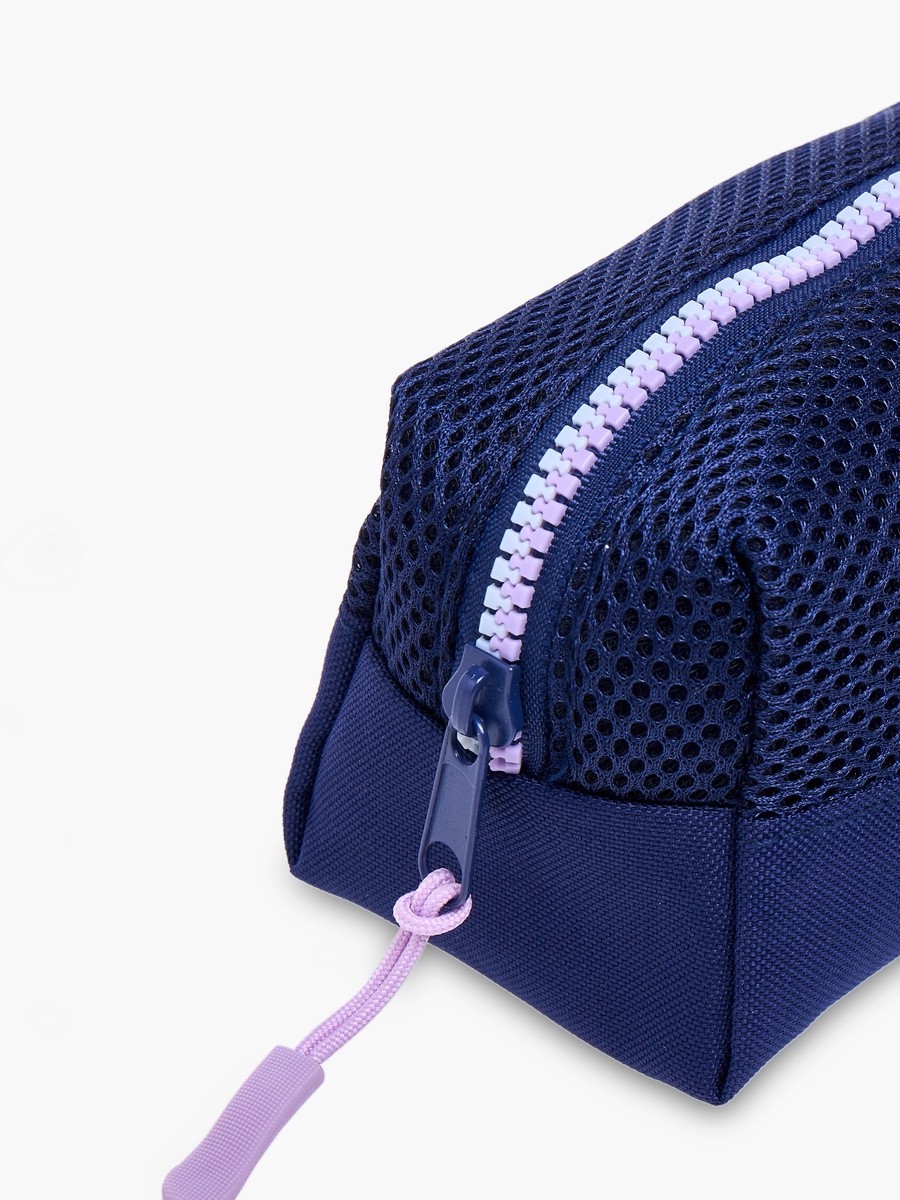 Meshy Solid Pencil Pouch with Zip Closure