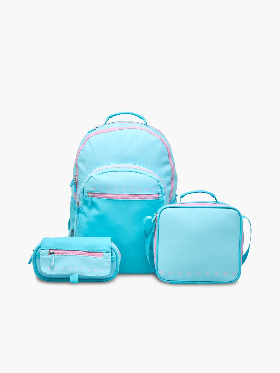 Solid 3-Compartment Pencil Pouch with Zip Closure