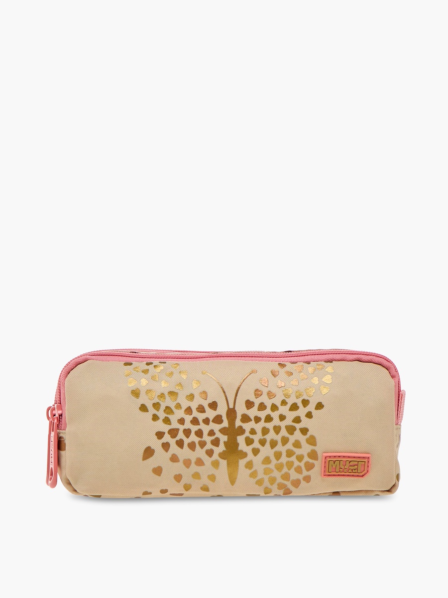 Butterfly Print Pencil Pouch with Zip Closure