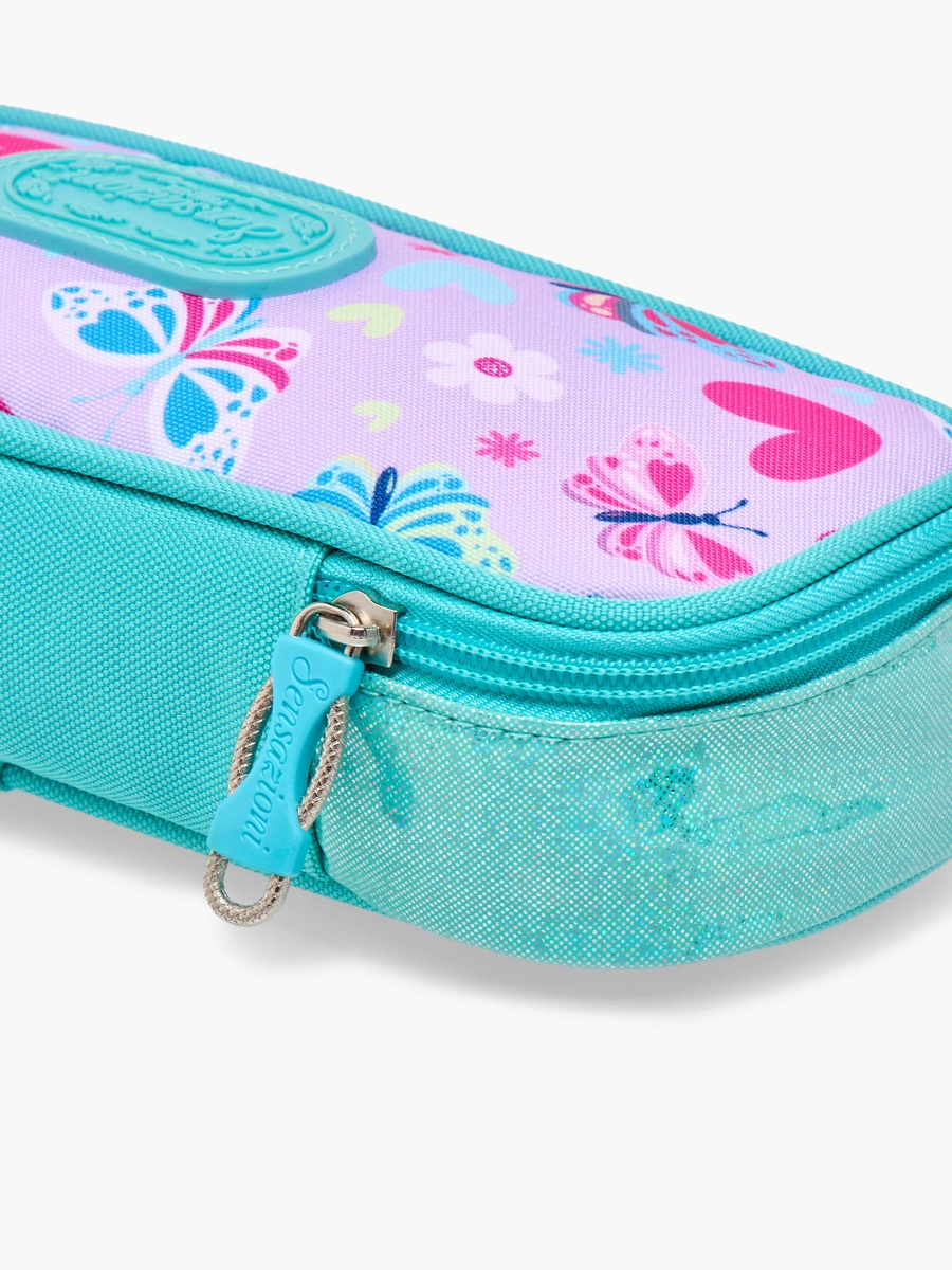 Butterfly Print Pencil Case with Zip Closure