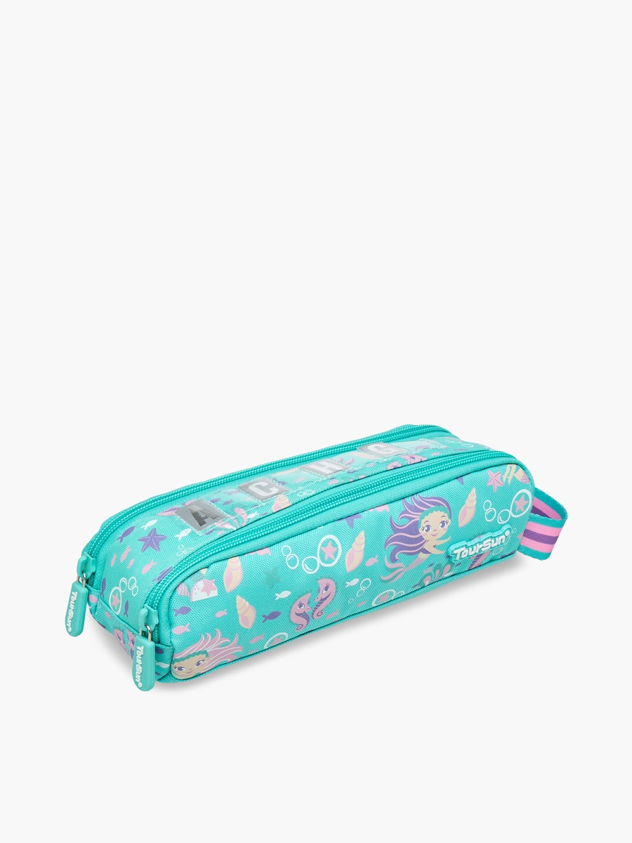 Mermaid Print Pencil Pouch with Zip Closure