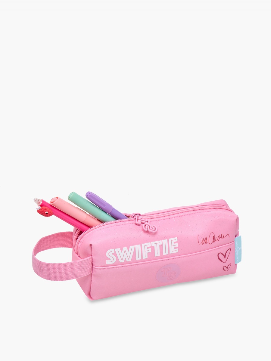 Celebrity Icons Taylor Swift Print School Pouch with Zip Closure