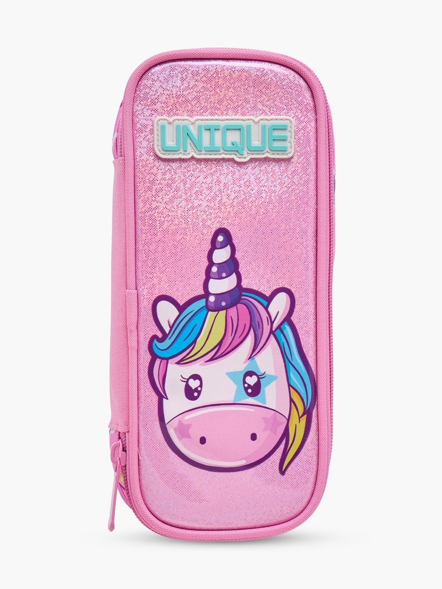 Unicorn Print Pencil Case with Zip Closure