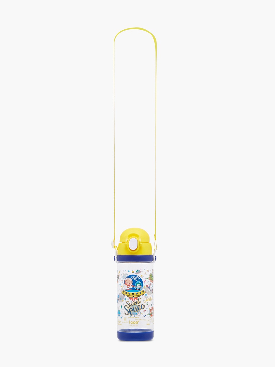 Space Print Sipper Water Bottle with Detachable Strap and Screw Lid - 580 ml