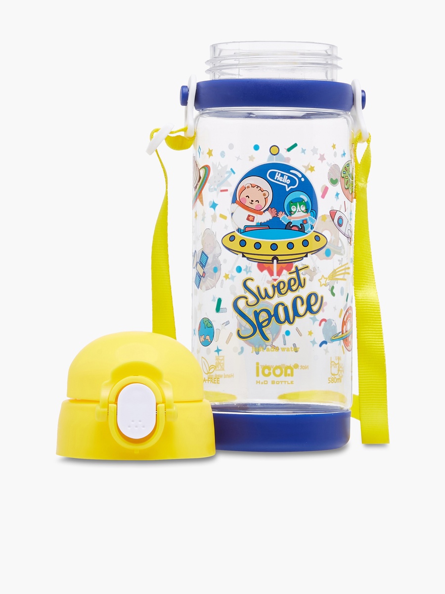 Space Print Sipper Water Bottle with Detachable Strap and Screw Lid - 580 ml