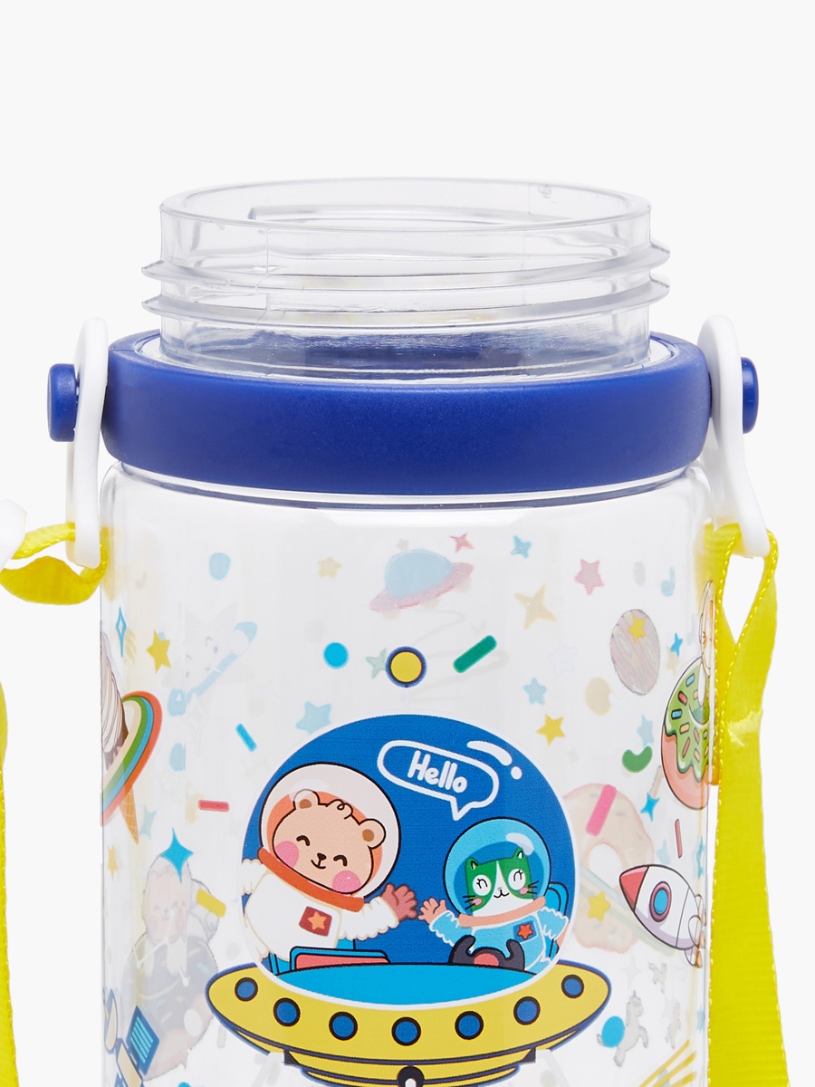 Space Print Sipper Water Bottle with Detachable Strap and Screw Lid - 580 ml