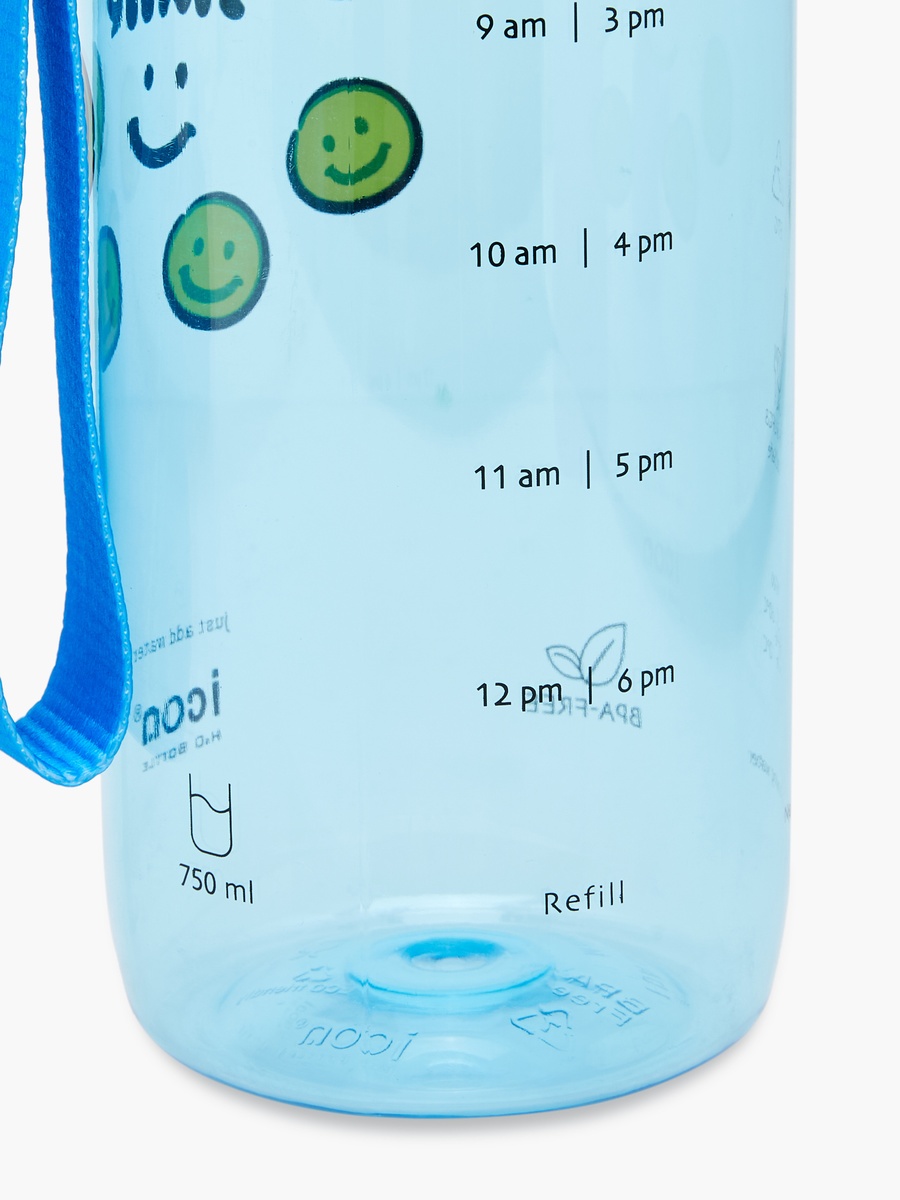 Smiley Print BPA Free Water Bottle - 750 ml