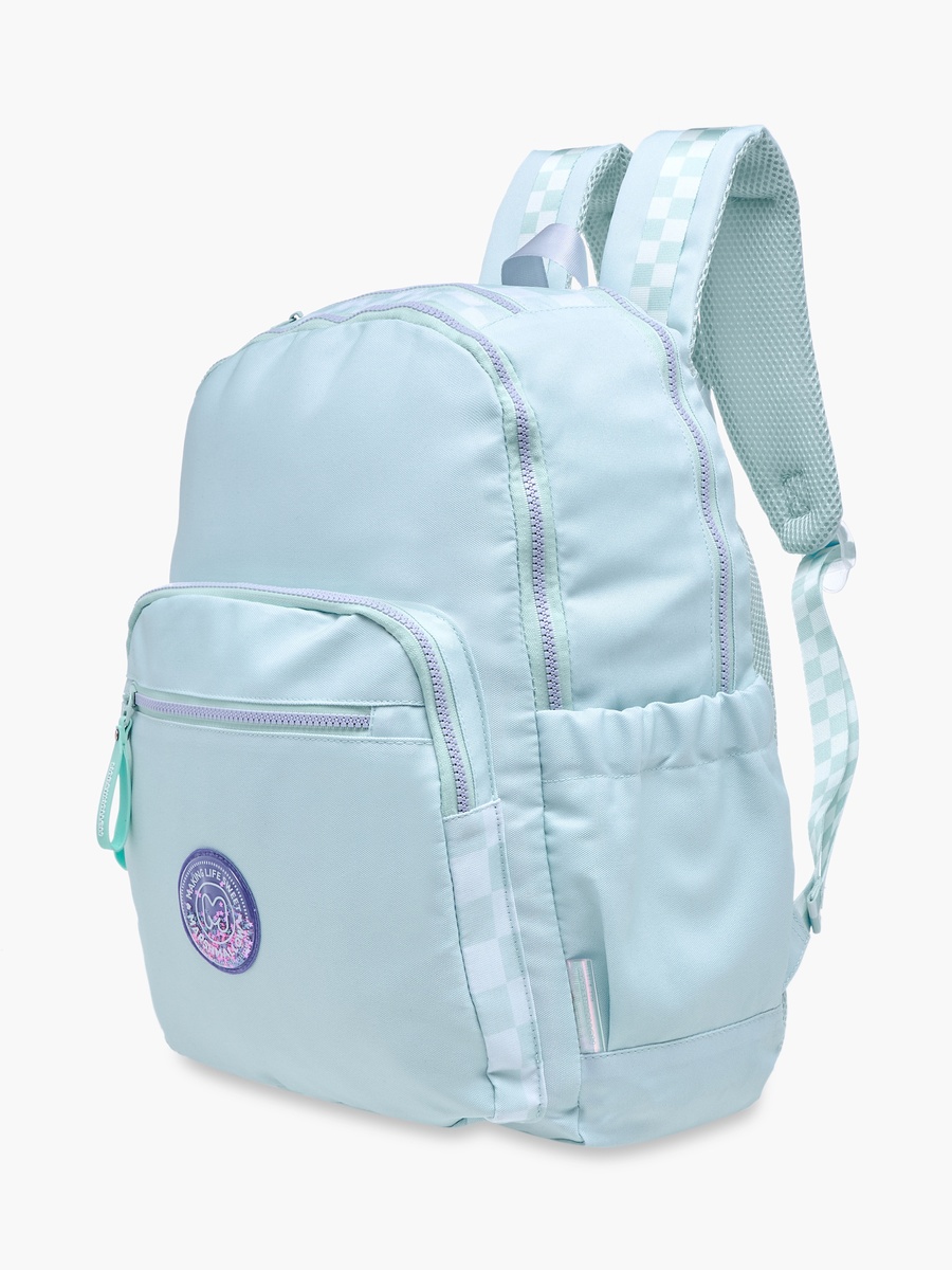 Solid Backpack with Adjustable Straps and Zip Closure - 33x43x16 cm