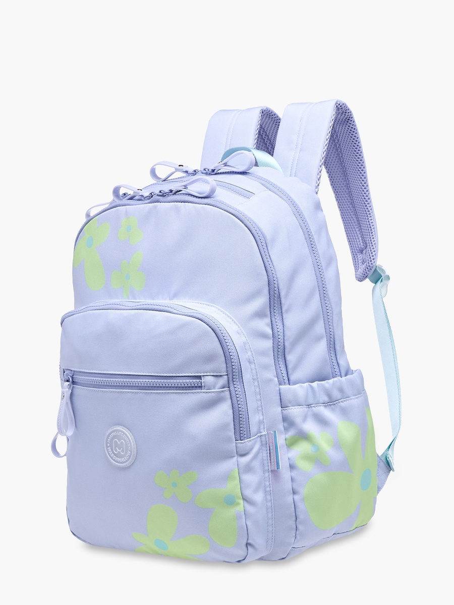 Floral Print Backpack with Adjustable Straps and Zip Closure - 33x43x16 cm