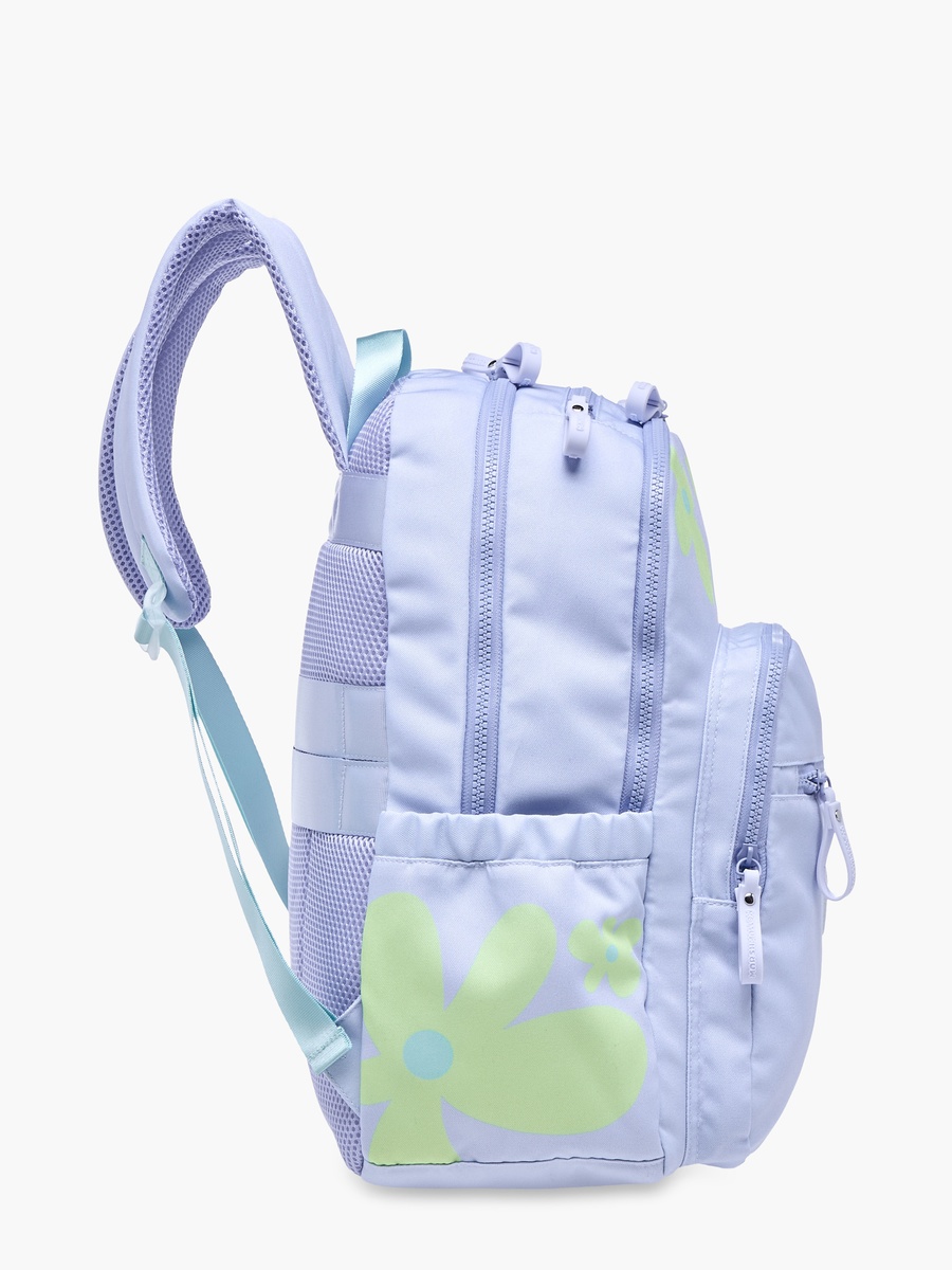 Floral Print Backpack with Adjustable Straps and Zip Closure - 33x43x16 cm