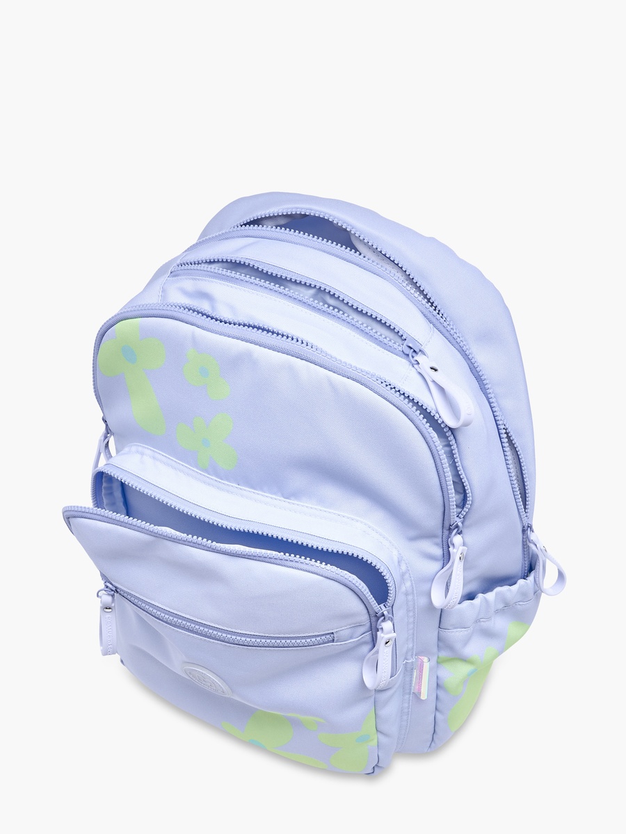 Floral Print Backpack with Adjustable Straps and Zip Closure - 33x43x16 cm