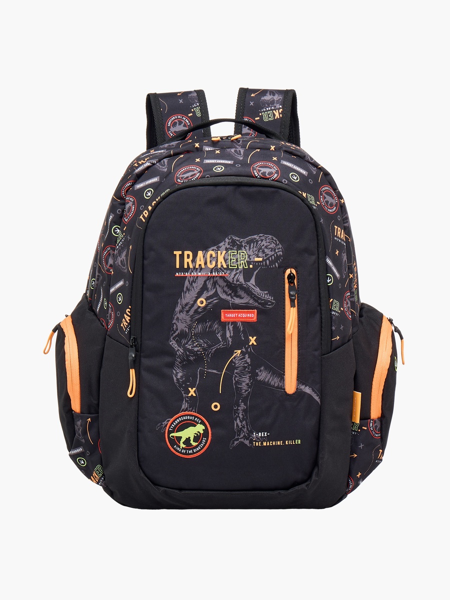 Dinosaur Print 2-Compartment Backpack with Zip Closure - 42x29x20 cm